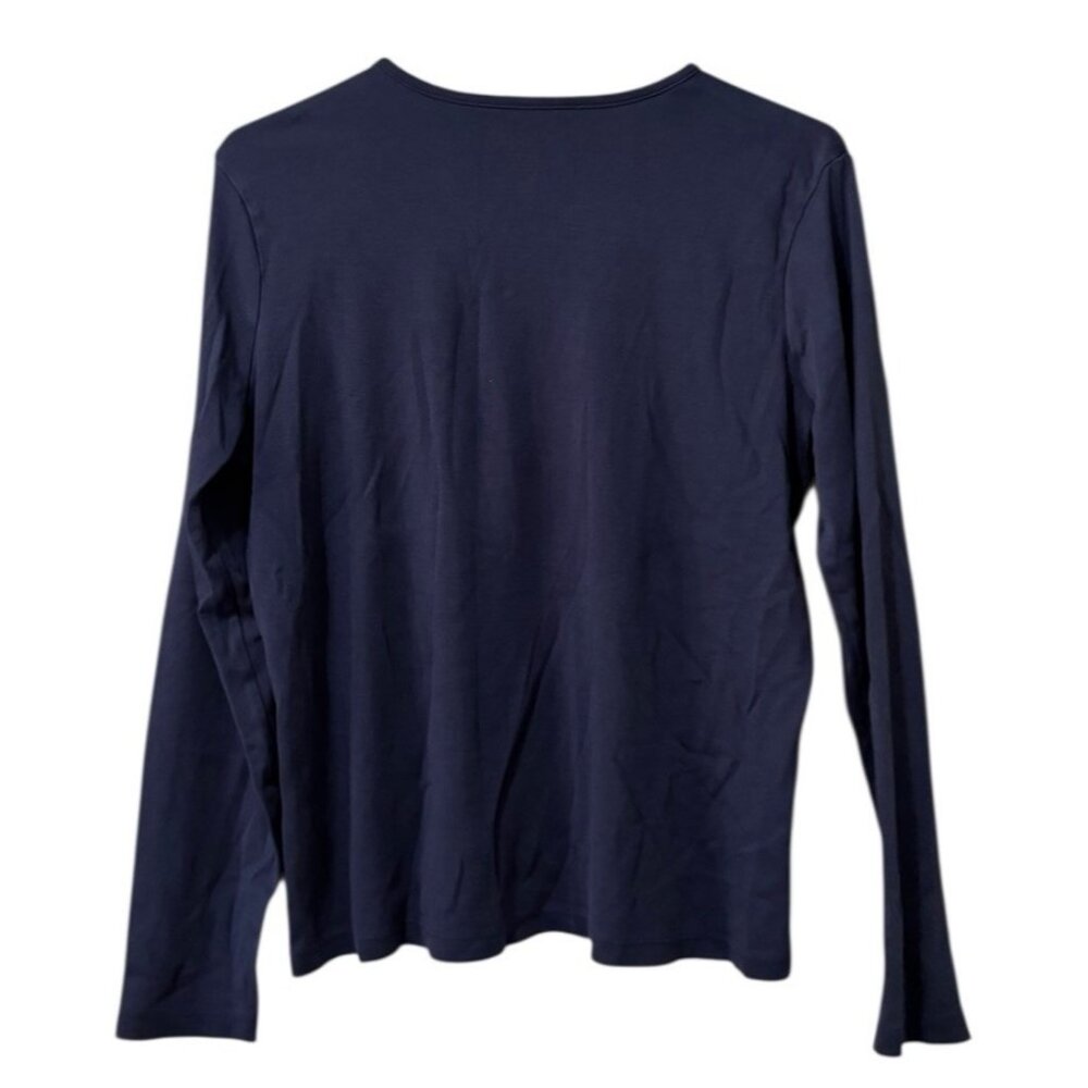 LL Bean Women Size L-Reg‎ Supima Cotton Long Sleeve Shirt Outdoor Hiking Casual - Picture 2 of 9